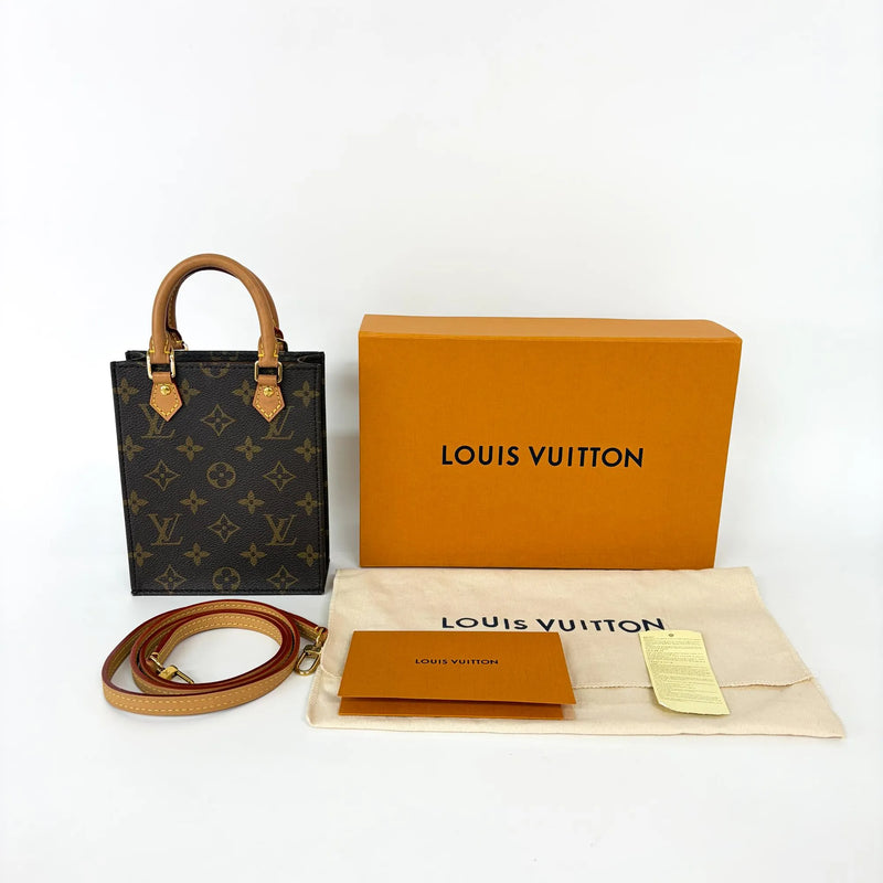 Louis Vuitton Petit Sac Plat Monogram Canvas Brown Bag