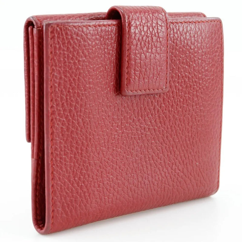 Gucci Gg Marmont Bifold Leather Red Accessory
