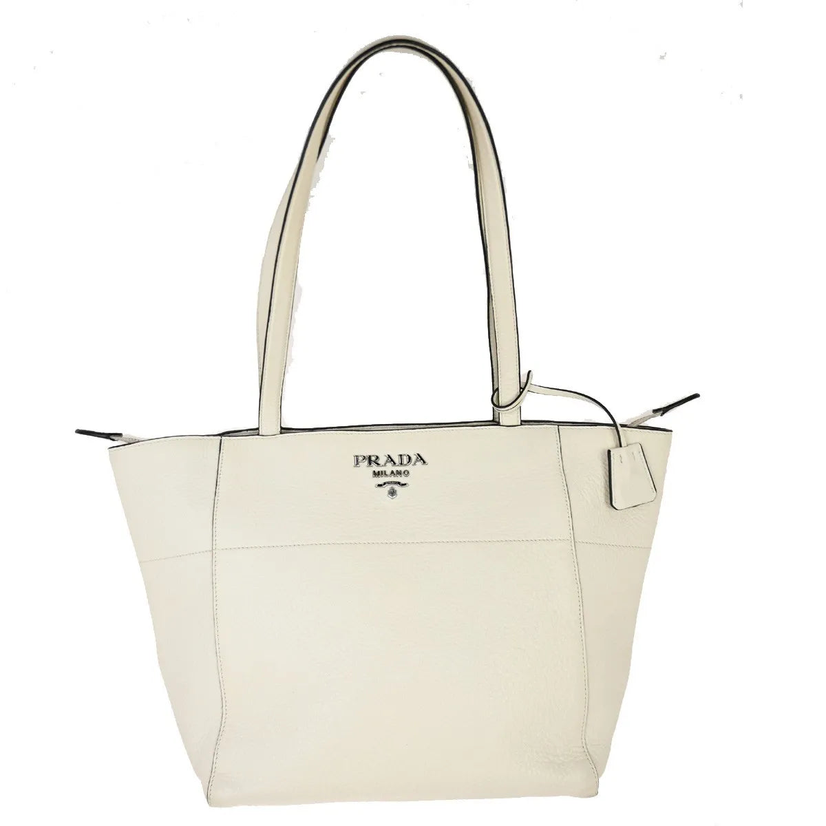 Prada Vintage Tote Leather White Bag