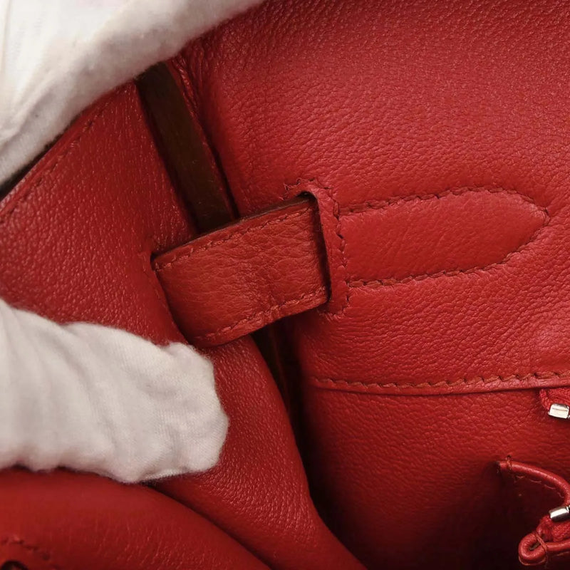 Hermes Birkin Red Togo With Palladium Hardware Leather Bag