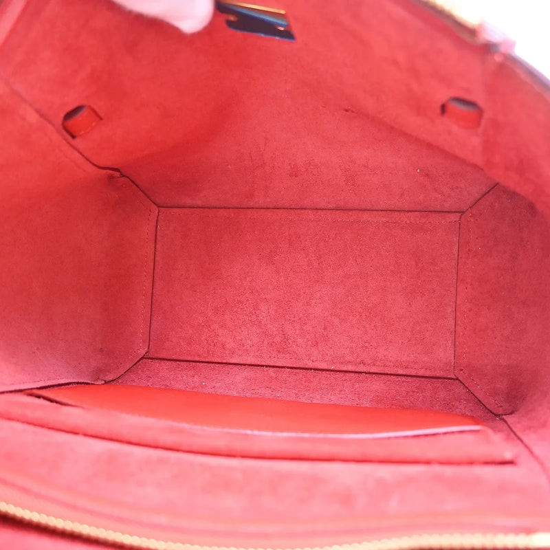 Celine Belt Calfskin Red Leather Bag