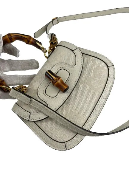 Gucci Vintage Convertible Bamboo Top Handle Leather Other Bag
