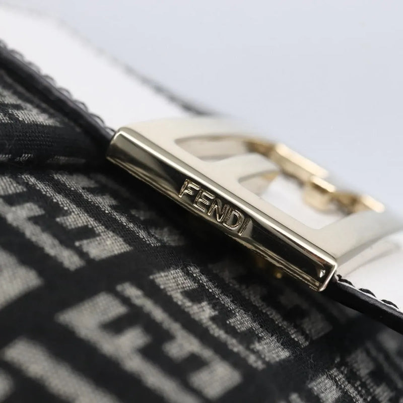 Fendi Vintage Flap Zucchino Canvas Black Bag