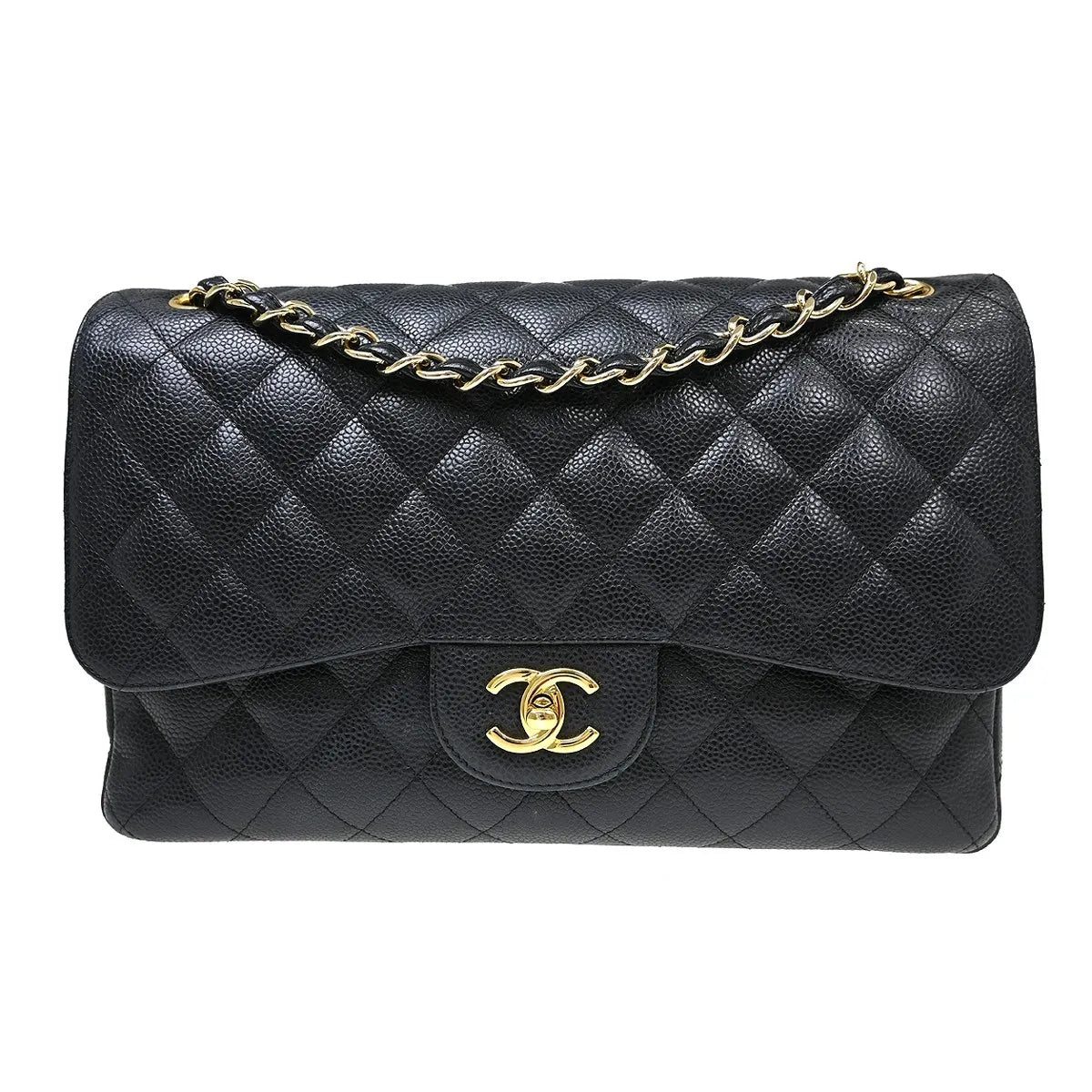 Chanel Timeless - Classic Double Flap Quilted Caviar Black Leather Bag