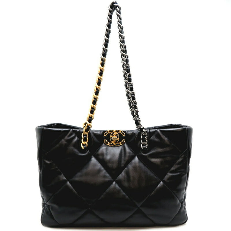 Chanel 19 Shopping Quilted Leather Black Bag