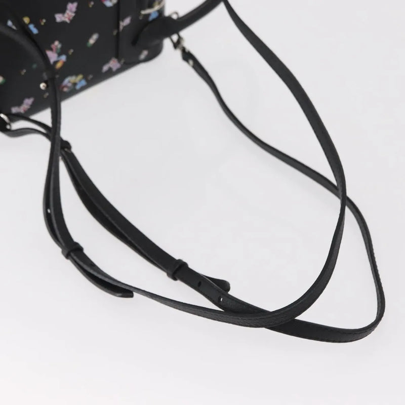 Louis Vuitton Lockme Floral Printed Leather Black Bag