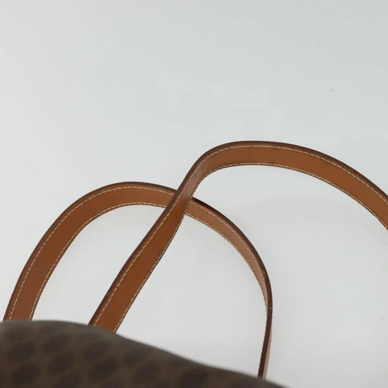 Celine Vintage Macadam Canvas And Leather Brown Pvc Bag