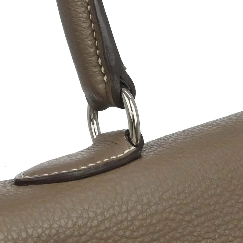 Hermes Shoulder Kelly Clemence Gray Leather Bag