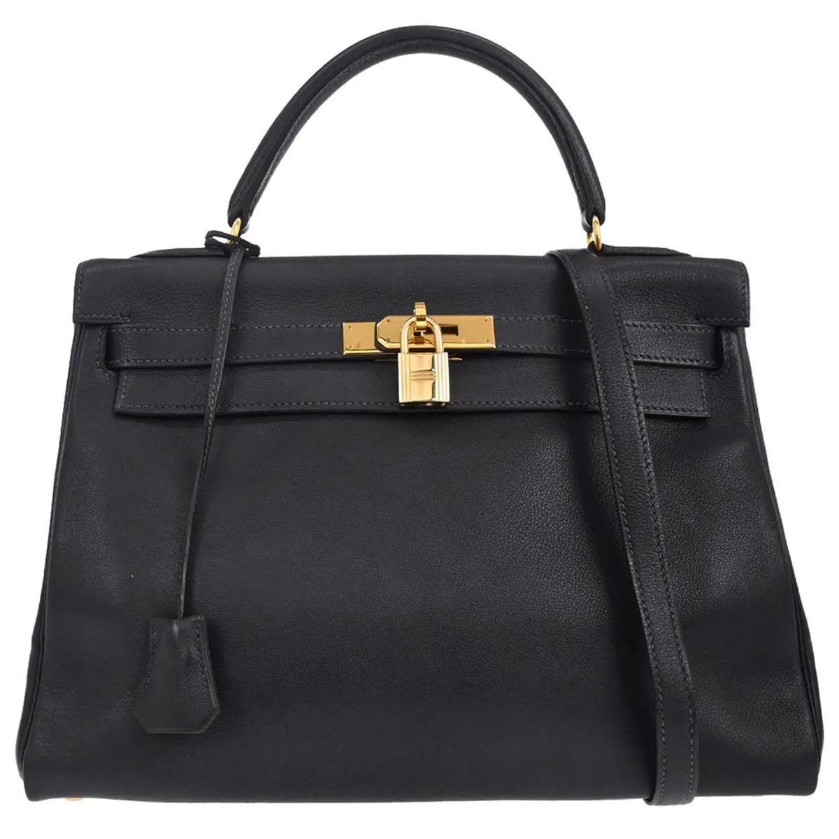 Hermes Kelly Blue Courchevel With Gold Hardware Leather Bag