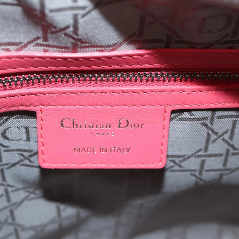 Christian Dior Lady Cannage Matelassé Pink Leather Bag