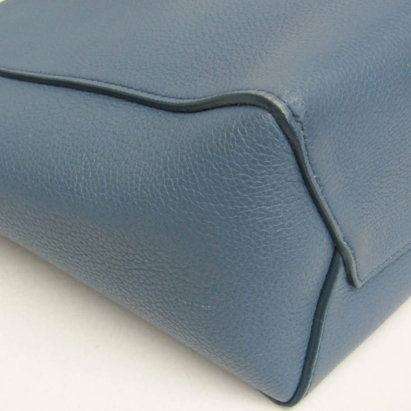 Celine Sangle Seau Calfskin Blue Leather Bag
