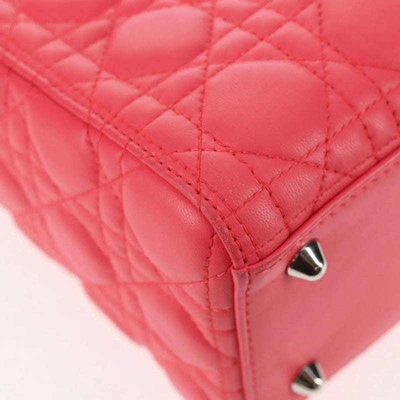 Christian Dior Lady Cannage Matelassé Pink Leather Bag