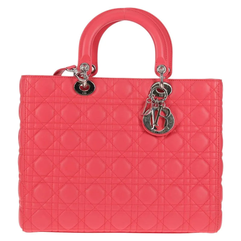 Christian Dior Lady Cannage Matelassé Pink Leather Bag