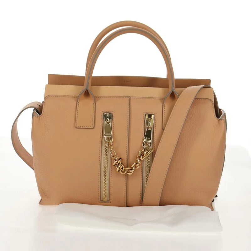 Chloe Cate Satchel Leather Beige Bag