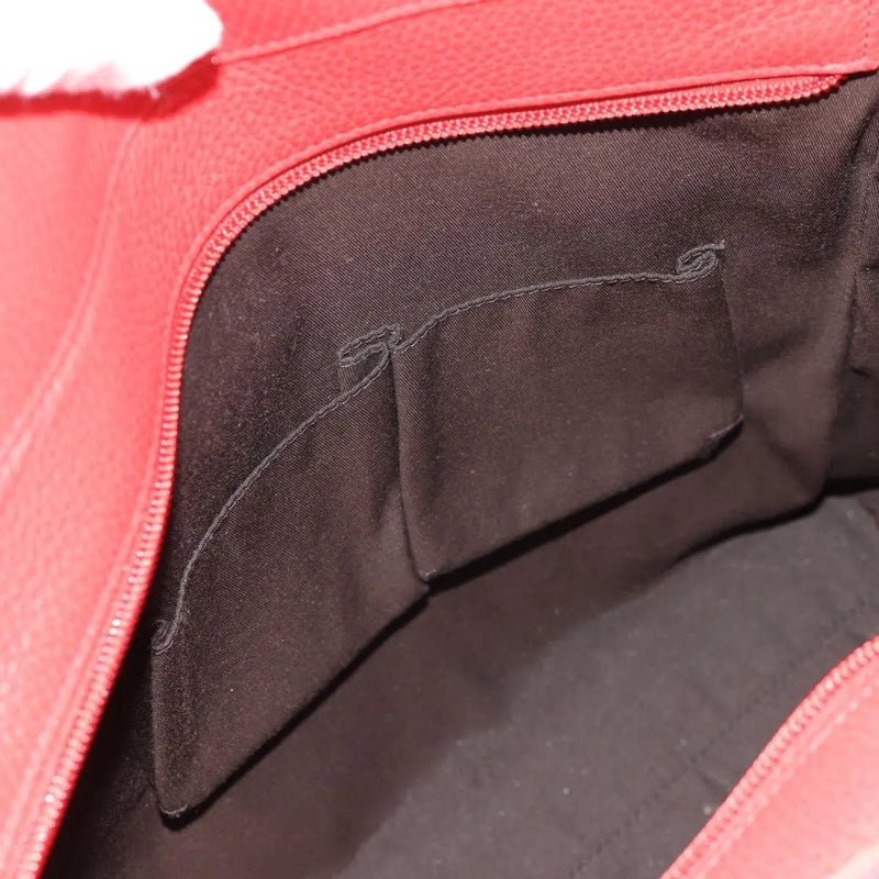 Gucci Grand Prix Interlocking Gg Tote Grainy Leather Red Bag