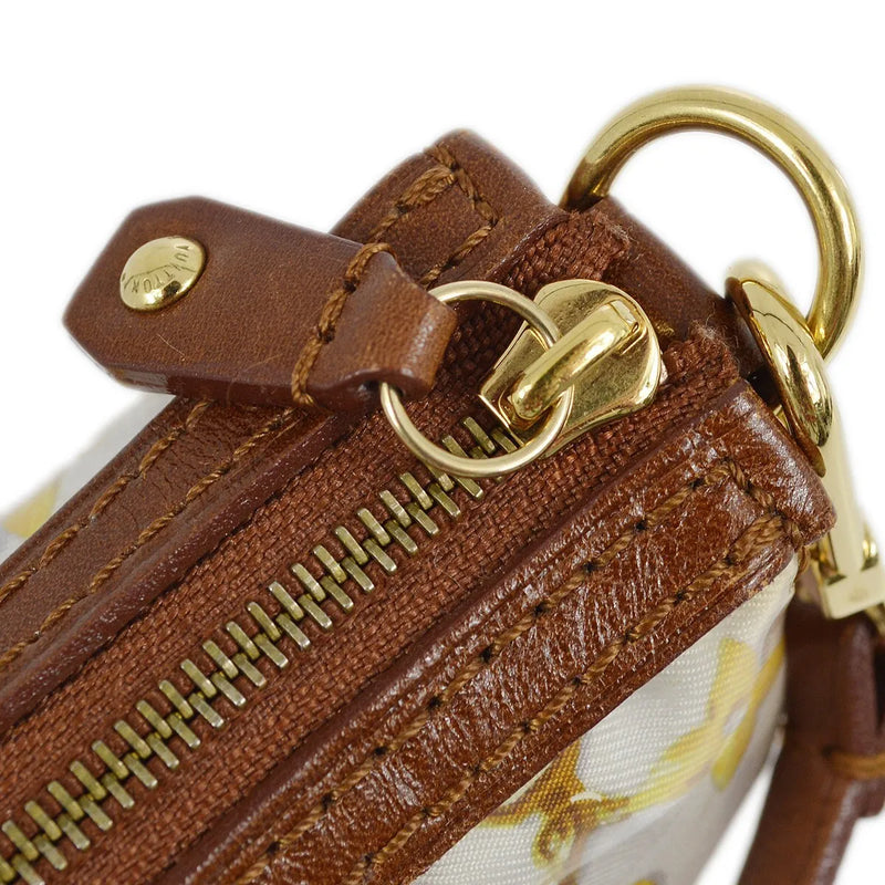 Louis Vuitton Charms Pochette Pvc Over Printed Silk Brown Leather Bag