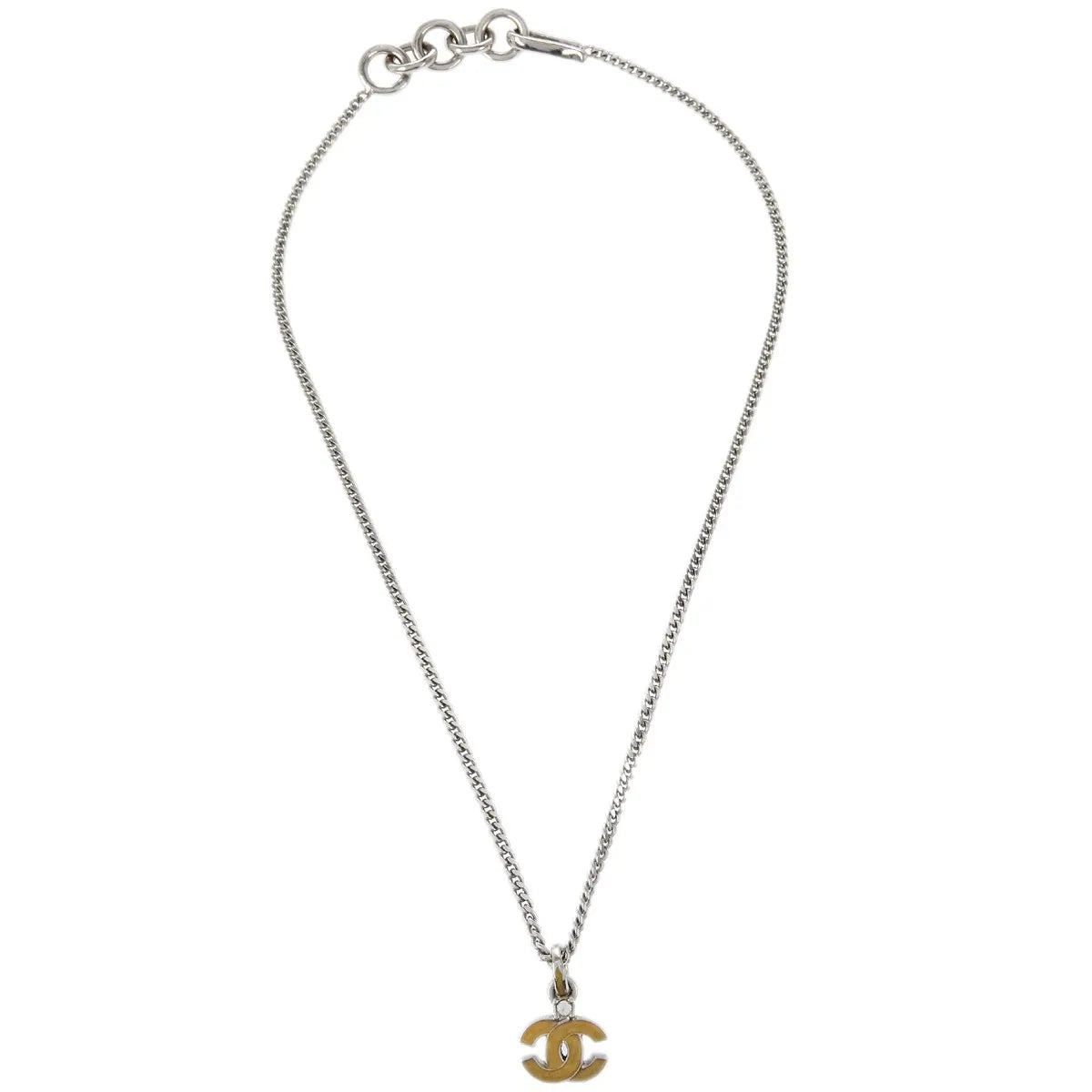 Chanel Vintage Cc Pendent Plated Metal Silver Silver_plated Jewelry