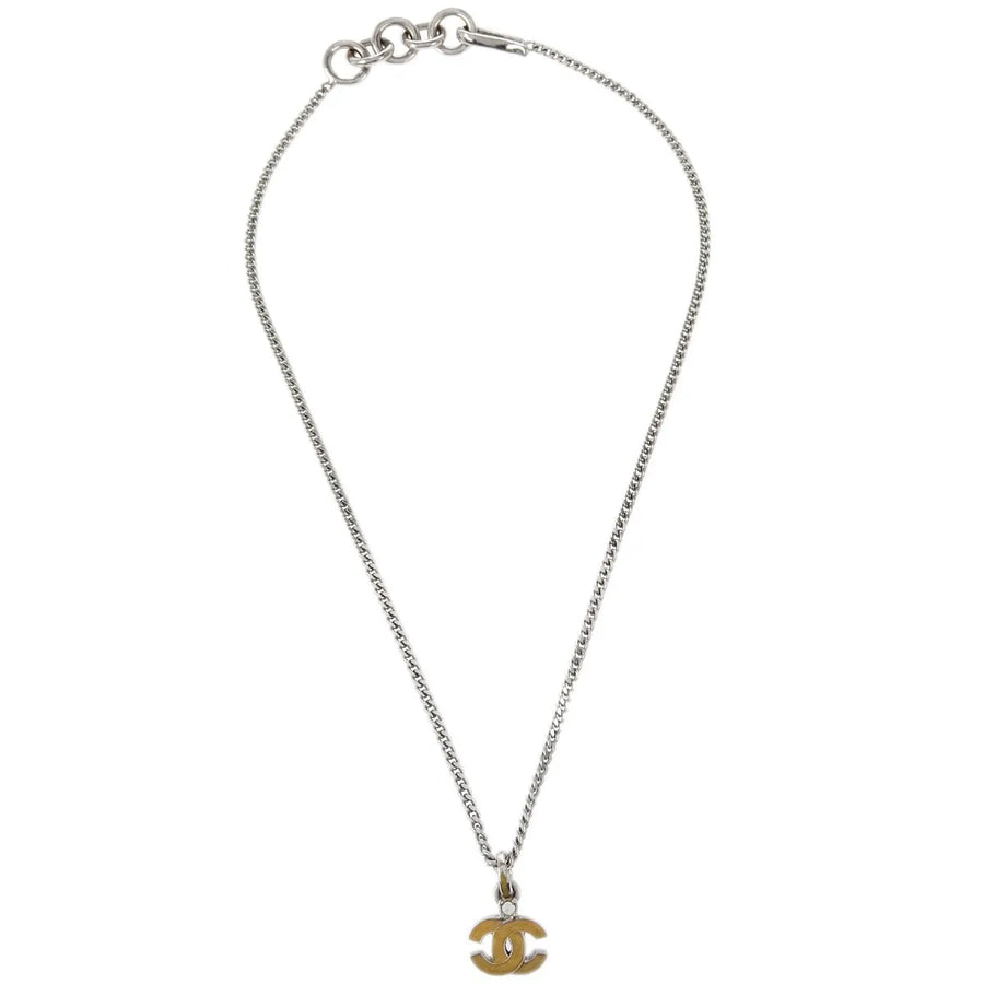 Chanel Vintage Cc Pendent Plated Metal Silver Silver_plated Jewelry