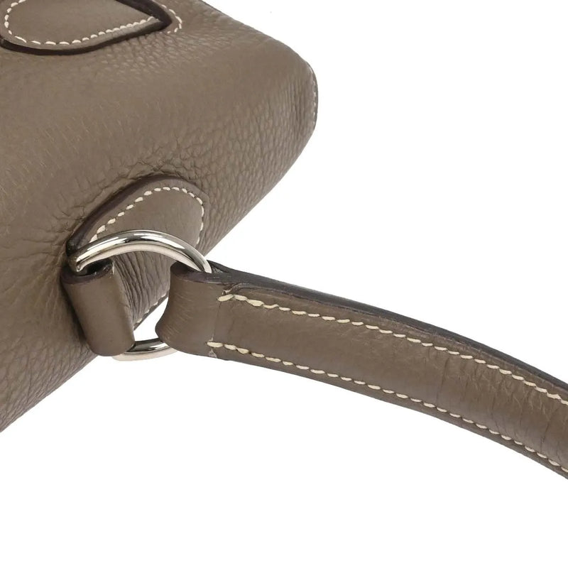 Hermes Shoulder Kelly Clemence Gray Leather Bag