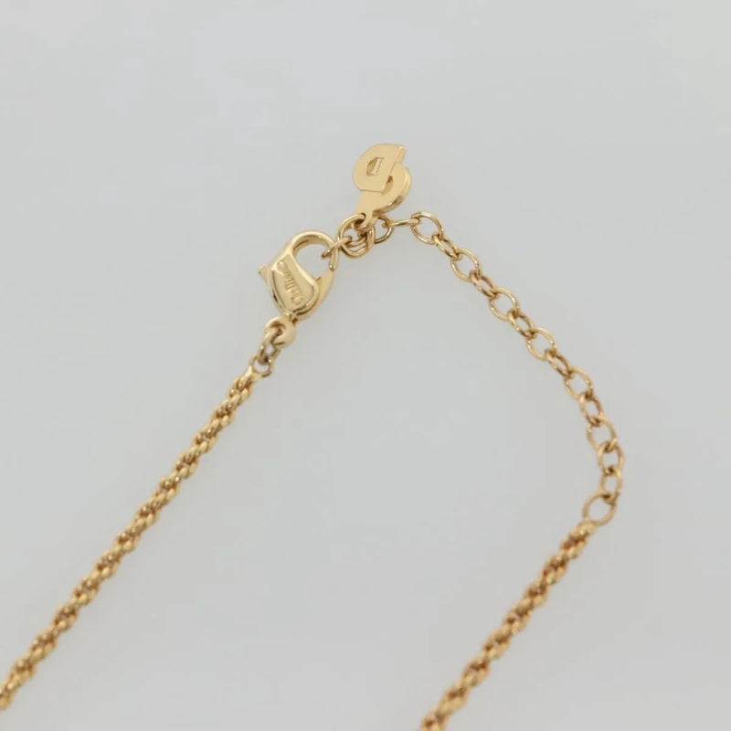 Christian Dior Logo Flower Metal Gold Jewelry