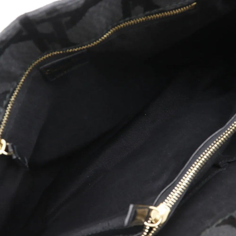 Christian Dior Lady Cannage Matelassé Black Canvas Bag