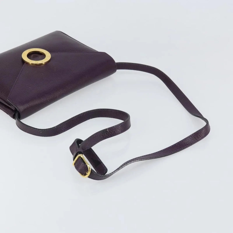 Celine Circle Logo Leather Purple Bag
