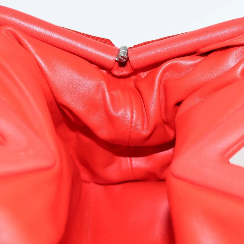 Bottega Veneta Point Chunky Knit Fabric Red Nylon Bag