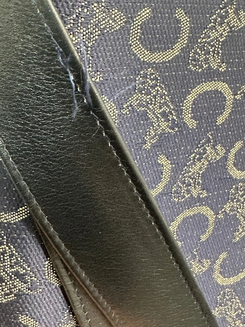 Celine Horse Carriage Canvas And Leather Navy Bag