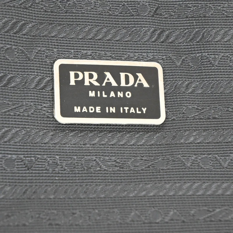 Prada Expandable Front Zip Boston Tessuto Black Nylon Bag