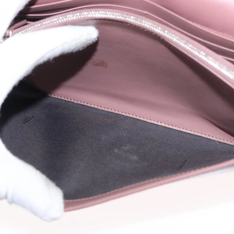 Fendi F Is Wallet On Chain Leather Pink Bag