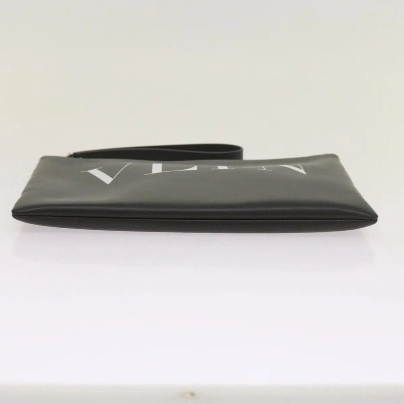 Valentino Garavani Vltn Wristlet Clutch Printed Leather Black Bag