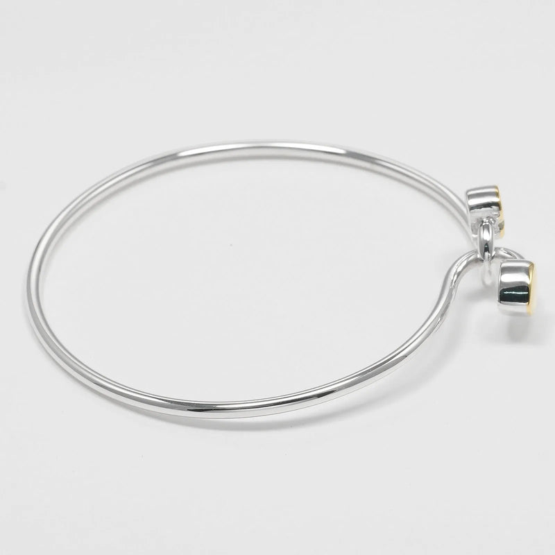 Tiffany & Co. Double Heart Lock Bangle Sterling Silver With 18k Yellow Gold Jewelry