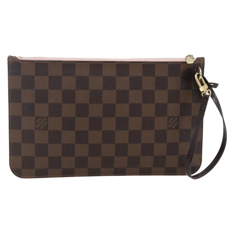 Louis Vuitton Neverfull Pochette Damier Brown Canvas Bag