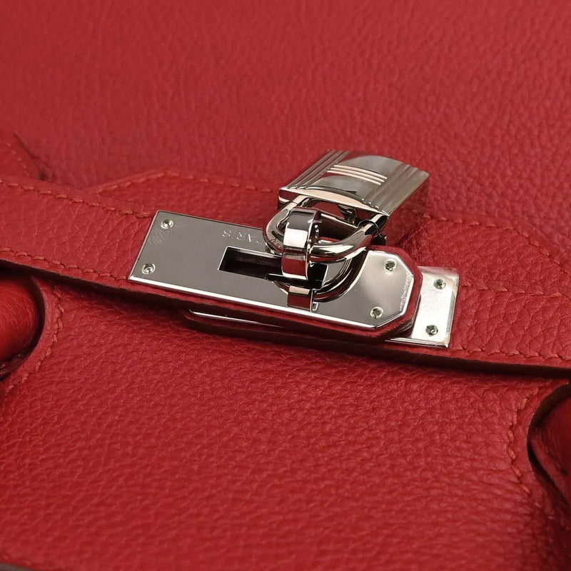 Hermes Birkin Red Togo With Palladium Hardware Leather Bag