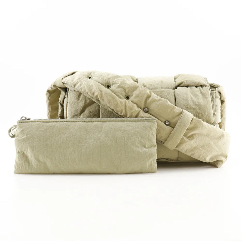 Bottega Veneta Padded Tech Cassette Intrecciato Nylon Khaki Bag