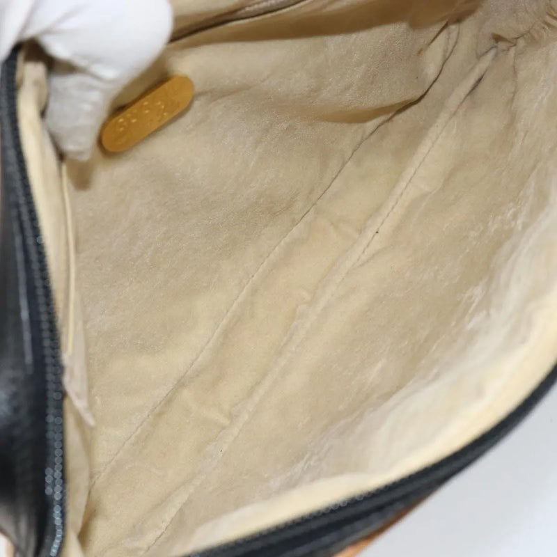 Gucci Vintage Clutch Leather Black Bag