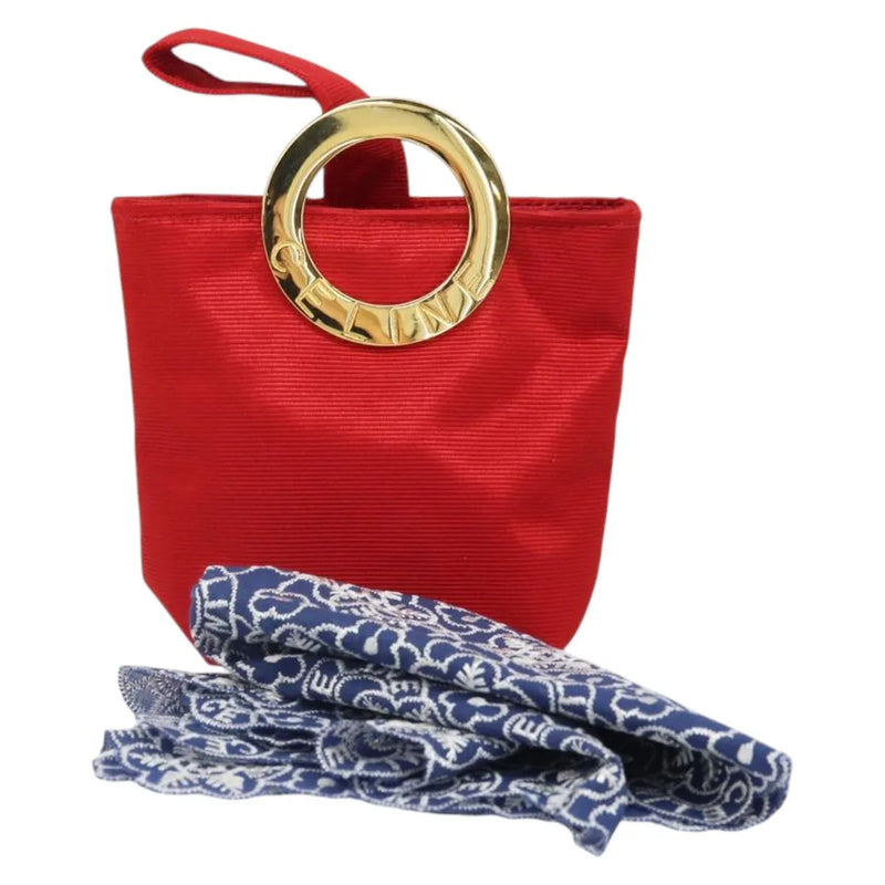 Celine Circle Logo Nylon Red Bag