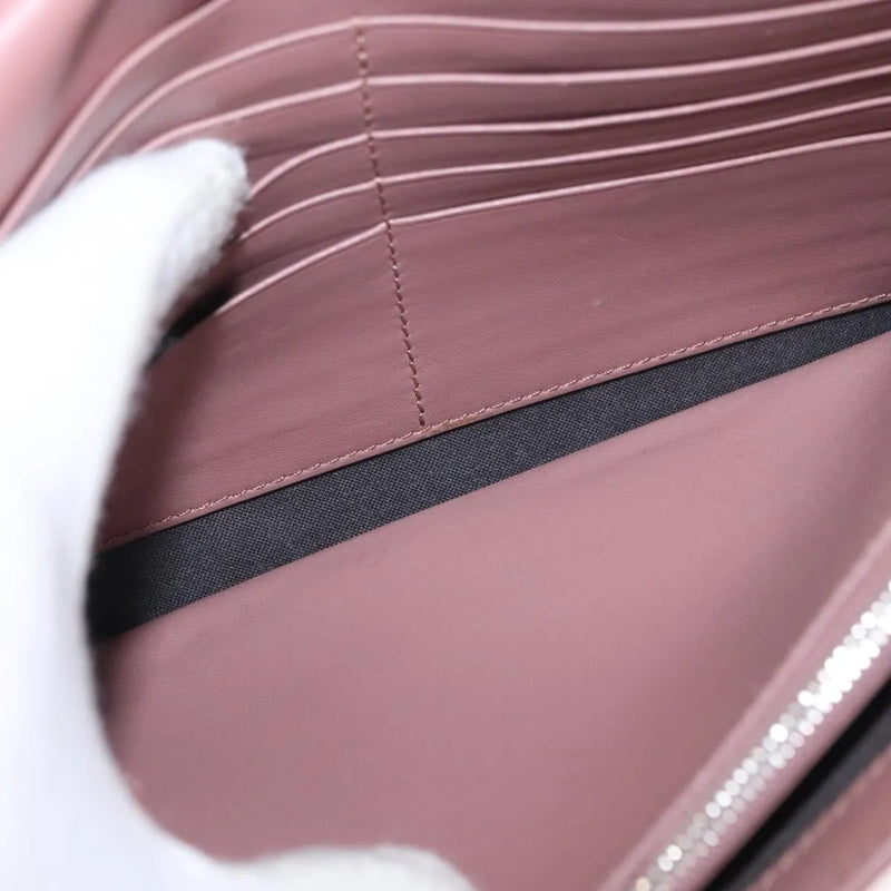 Fendi F Is Wallet On Chain Leather Pink Bag