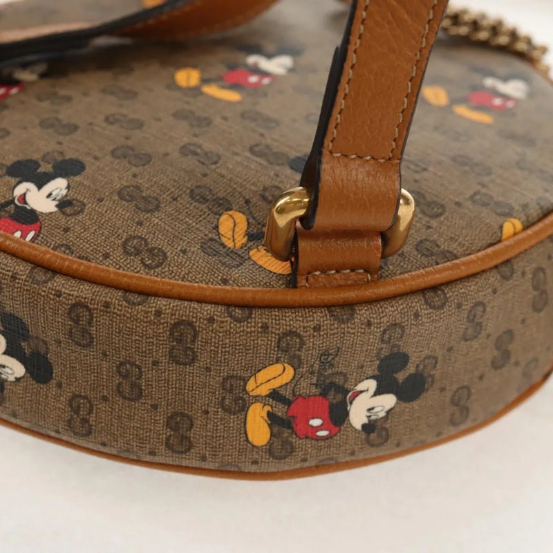 Gucci Disney Mickey Mouse Round Backpack (outlet) Printed Mini Gg Coated Canvas Beige Bag