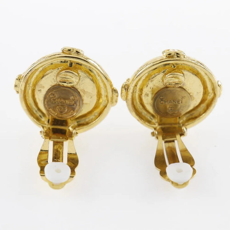 Chanel Vintage Cc Clip-On Metal Gold Gold_plated Jewelry