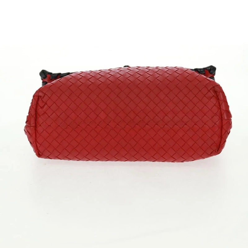 Bottega Veneta Glass Intrecciato Nappa With Snakeskin Red Leather Bag