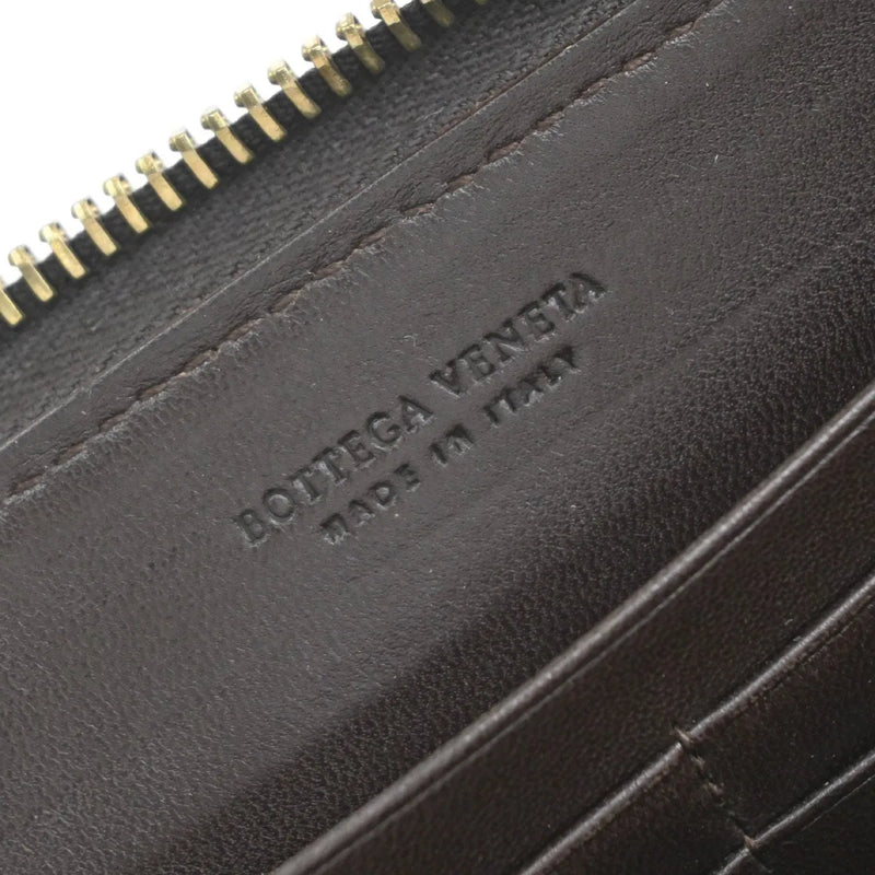 Bottega Veneta Intrecciato Long Zip Leather Brown Accessory