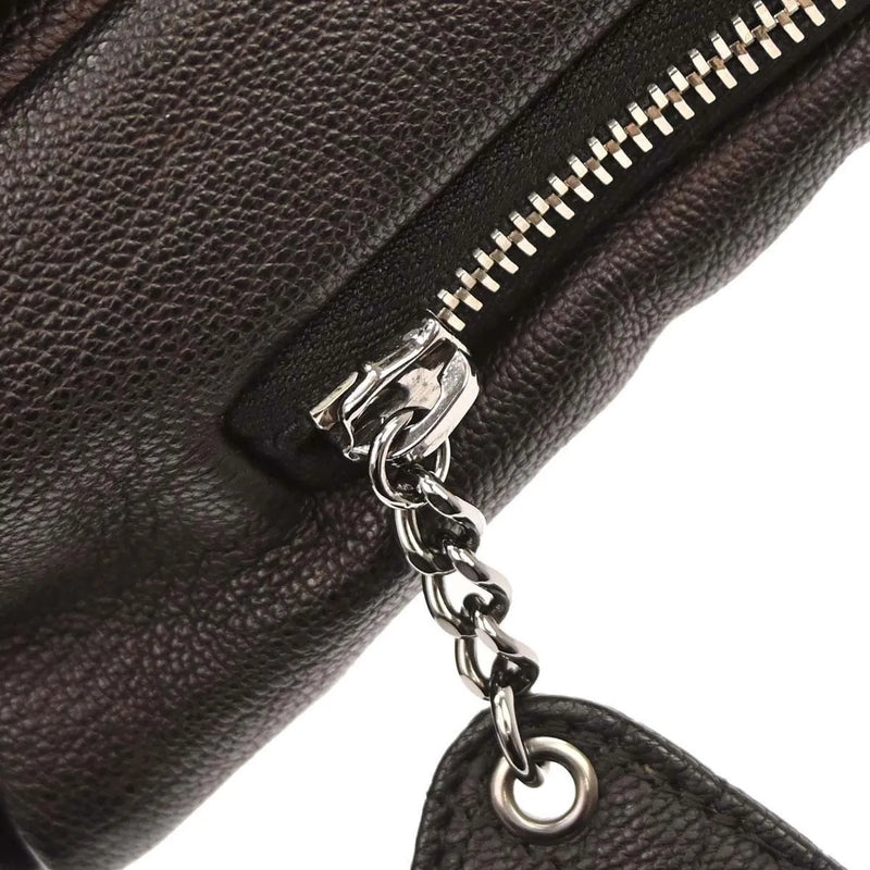 Chanel Coco Casual Flap Quilted Caviar Brown Leather Bag