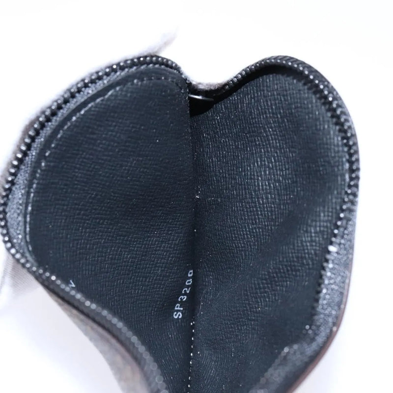 Louis Vuitton Nigo Duck Coin Holder Printed Leather And Limited Edition Giant Damier Black Canvas Accessory