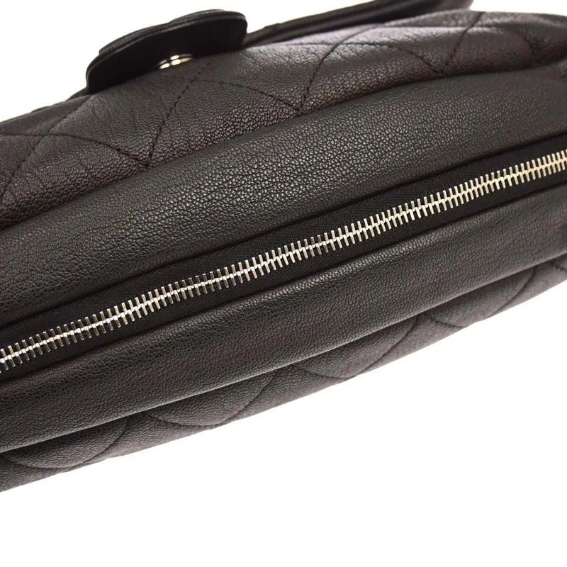 Chanel Coco Casual Flap Quilted Caviar Brown Leather Bag