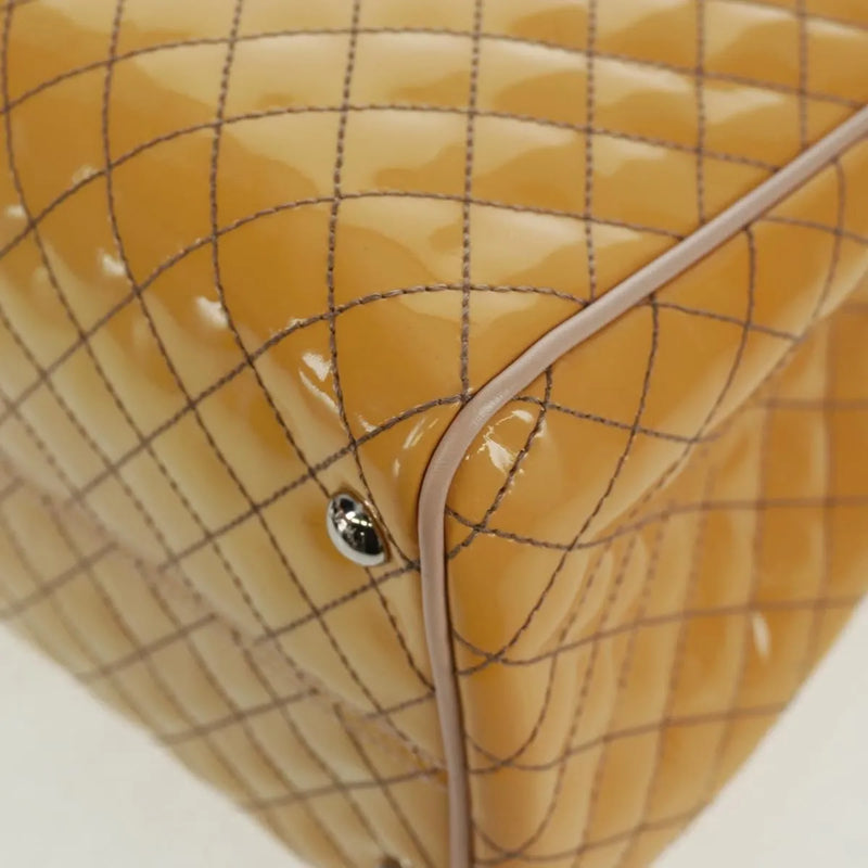 Salvatore Ferragamo Vala Patent Leather Yellow Patent_leather Bag