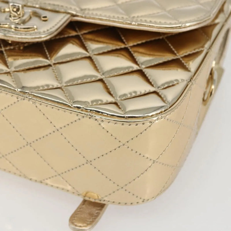 Chanel Hollywood Boulevard Backpack With Star Coin Purse Quilted Metallic Leather Gold Patent_leather Bag