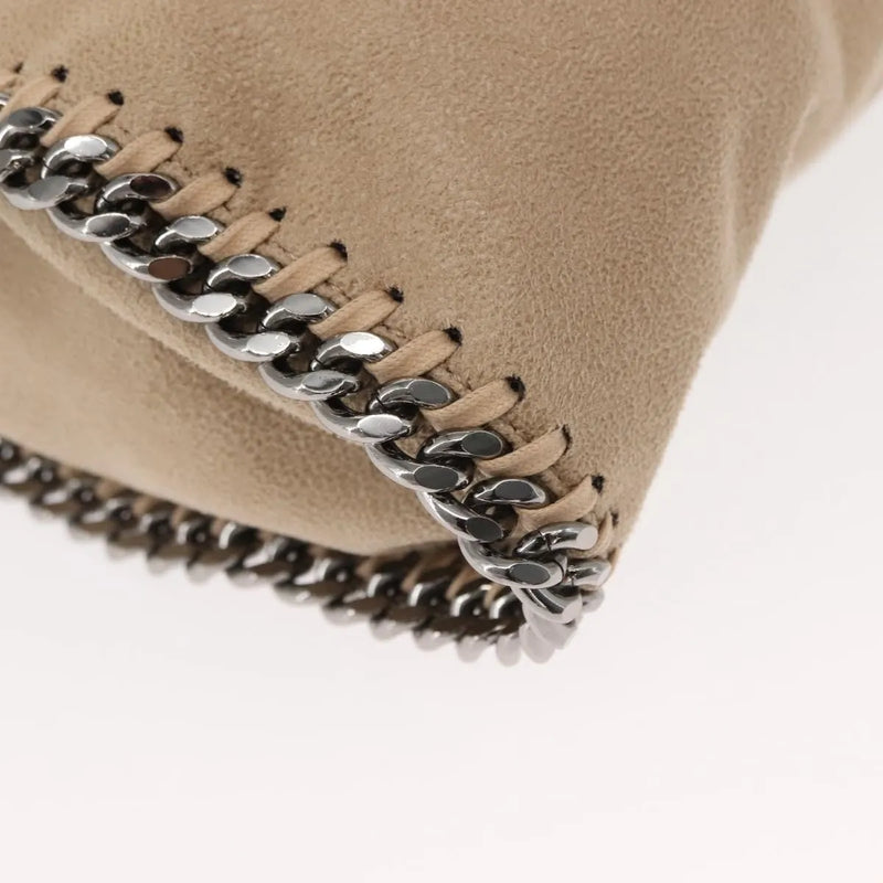 Stella Mccartney Falabella Fold Over Shaggy Deer Beige Polyester Bag