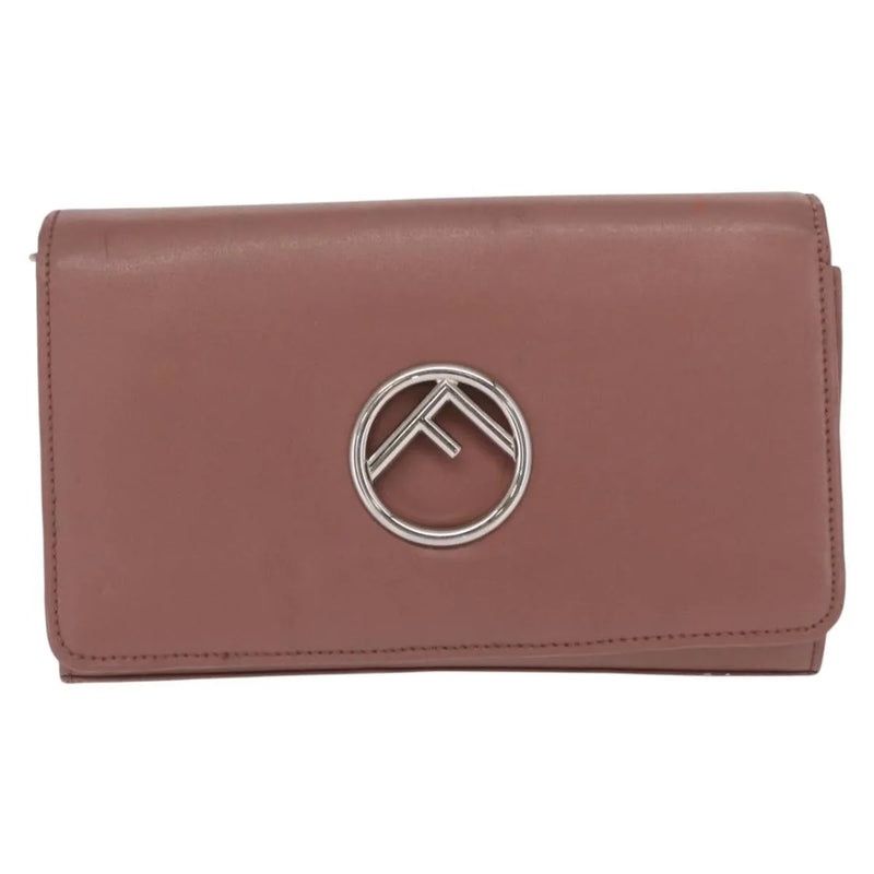 Fendi F Is Wallet On Chain Leather Pink Bag