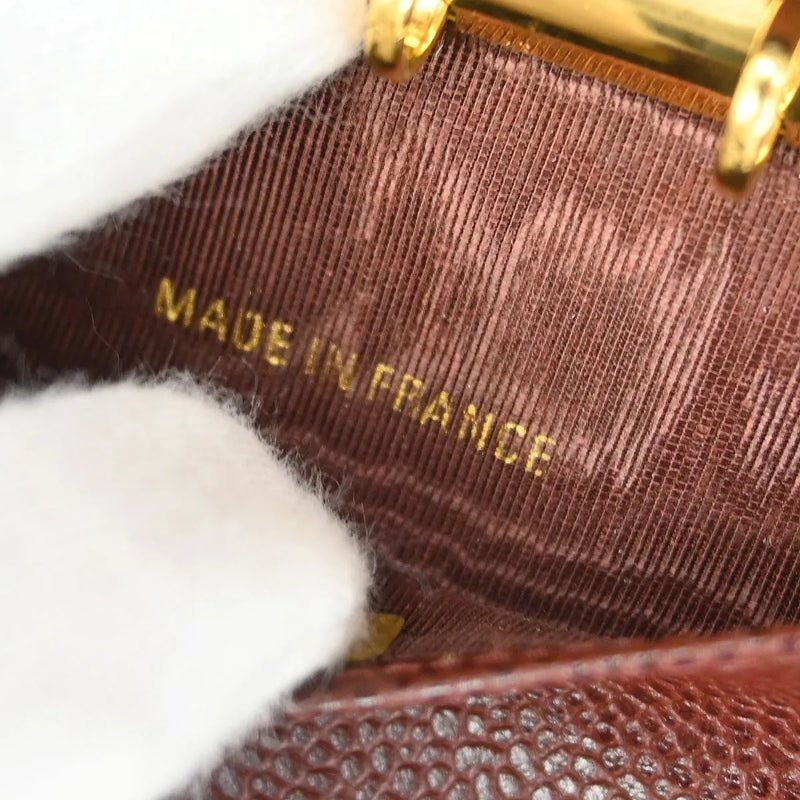 Chanel Cc Bifold Quilted Caviar Brown Leather Accessory